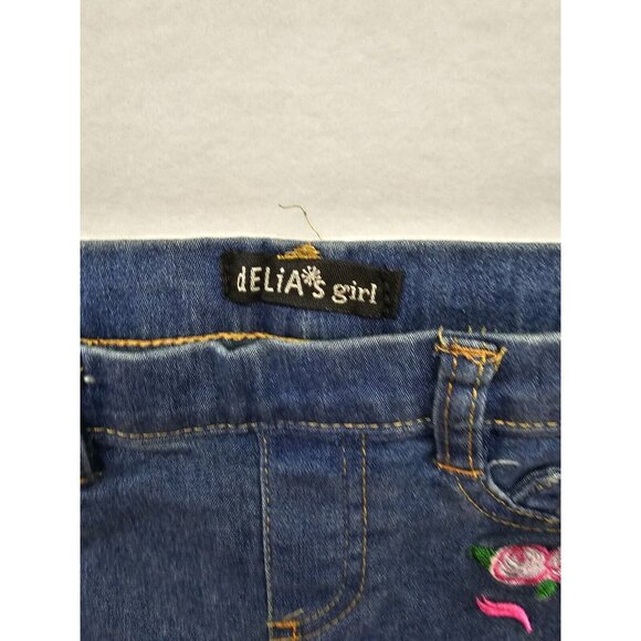 Delia's Girls Blue Unicorn Sequined Pull Up Jeans Size 5 - Picture 4 of 7